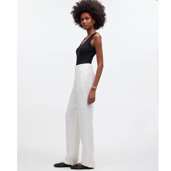 NWT Madewell Mid-Rise Straight Pants in Linen Blend Size 6 - Picture 3 of 9
